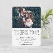 WEDING DANK U fotomodern minimaal overzicht Bedankkaart (Staand voorkant)