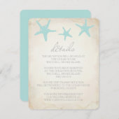 WEDING-DETAILS-insteekkaart - Beach Starfish Informatiekaartje (Voorkant / Achterkant)