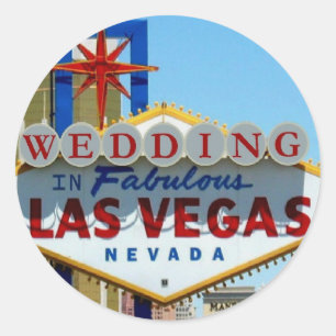 WEDING IN FABULOUS LAS VEGAS-Sticker Ronde Sticker