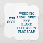 WEDING INVITATION BLANK FLAT KAART (Voorkant / Achterkant)