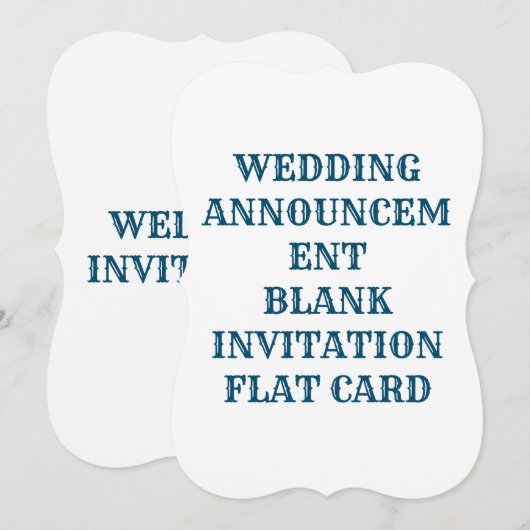 WEDING INVITATION BLANK FLAT KAART (Voorkant / Achterkant)