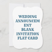 WEDING INVITATION BLANK FLAT KAART (Voorkant)
