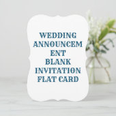 WEDING INVITATION BLANK FLAT KAART (Staand voorkant)