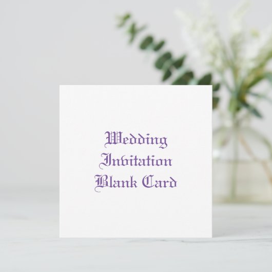 WEDING INVITATION BLANK FLAT KAART (Staand voorkant)
