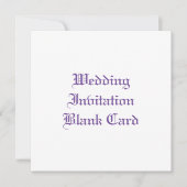 WEDING INVITATION BLANK FLAT KAART (Voorkant)
