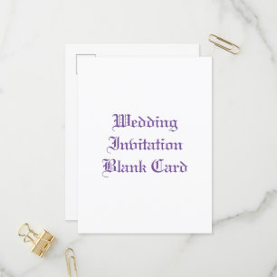 WEDING INVITATION BLANK INVITATION BRIEFKAART