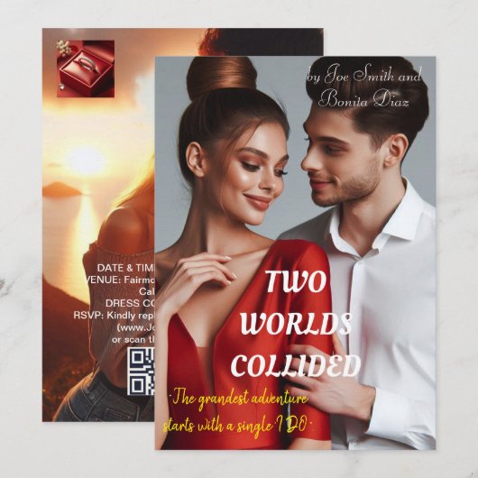 WEDING INVITATION KAART (Voorkant / Achterkant)