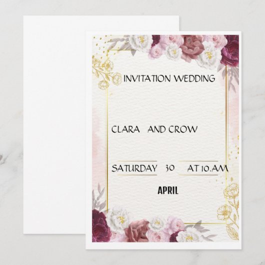 WEDING KAART (Voorkant / Achterkant)