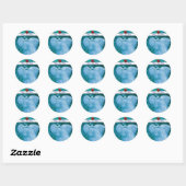 WEDING LOVE PEACOCK wit, blauw roze rood ruby Ronde Sticker (Vel)