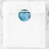 WEDING LOVE PEACOCK wit, blauw roze rood ruby Ronde Sticker (Tas)