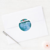 WEDING LOVE PEACOCK wit, blauw roze rood ruby Ronde Sticker (Envelop)