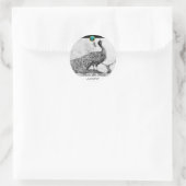 WEDING LOVE PEACOCK witte zwarte aquamarine Ronde Sticker (Tas)