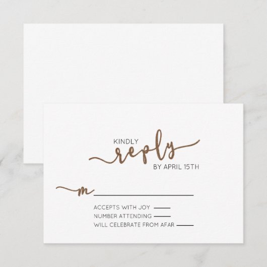 WEDING RESPONSCARD, RSVP-KAART RSVP KAARTJE (Voorkant / Achterkant)