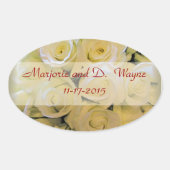 WEDING ROZEN OVAL ENVELOPE SEALS & STICKERS (Voorkant)