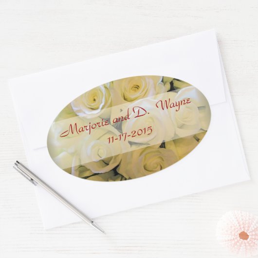 WEDING ROZEN OVAL ENVELOPE SEALS & STICKERS (Envelop)
