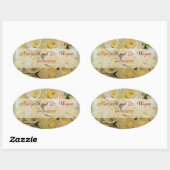 WEDING ROZEN OVAL ENVELOPE SEALS & STICKERS (Vel)