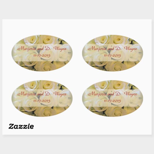 WEDING ROZEN OVAL ENVELOPE SEALS & STICKERS (Vel)