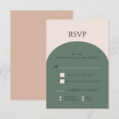 WEDING RSVP-KAART VOOR AARDE TONE ARCH RSVP KAARTJE (Voorkant / Achterkant)