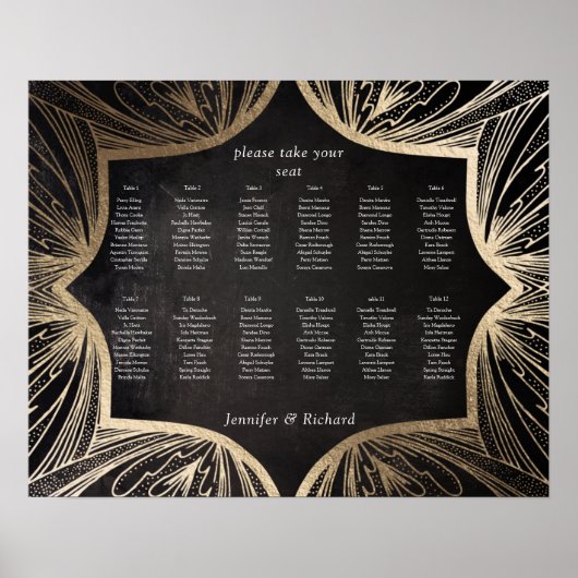 WEDING SETING CHART Art Nouveau , Poster (Voorkant)
