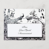 WEDING TORTELDUIFJES MONOGRAM zwart-wit Briefkaart (Achterkant)