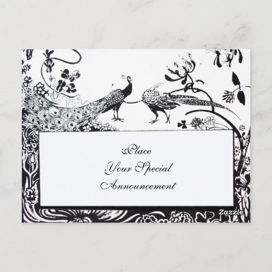 WEDING TORTELDUIFJES MONOGRAM zwart-wit Briefkaart (Achterkant)