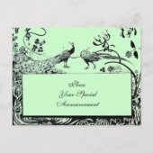 WEDING TORTELDUIFJES MONOGRAM zwart-wit groen Briefkaart (Achterkant)