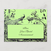 WEDING TORTELDUIFJES MONOGRAM zwart-wit groen Briefkaart (Achterkant)