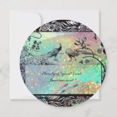 WEDING TORTELDUIFJES MONOGRAM zwarte champagne Kaart (Achterkant)