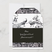 WEDING TORTELDUIFJES SQUARE MONOGRAM Black, White Kaart (Achterkant)