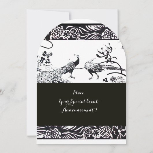 WEDING TORTELDUIFJES SQUARE MONOGRAM Black, White Kaart (Achterkant)