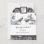 WEDING TORTELDUIFJES SQUARE MONOGRAM Black, White Kaart (Voorkant)
