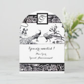 WEDING TORTELDUIFJES SQUARE MONOGRAM Black, White Kaart (Staand voorkant)