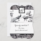 WEDING TORTELDUIFJES SQUARE MONOGRAM Black, White Kaart (Voorkant)