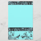 WEDING TORTELDUIFJES zwart en blauw Briefpapier (Voorkant)