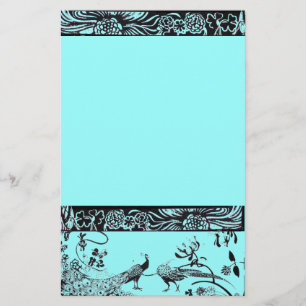 WEDING TORTELDUIFJES zwart en blauw Briefpapier