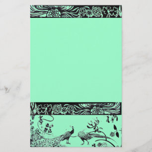 WEDING TORTELDUIFJES zwart en blauw Briefpapier