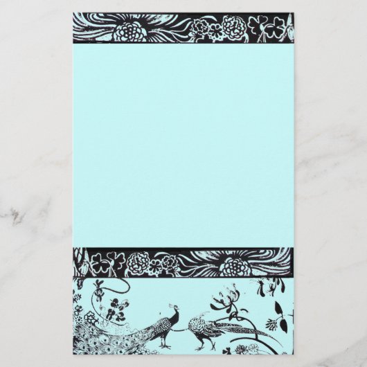 WEDING TORTELDUIFJES zwart en blauw Briefpapier (Voorkant)