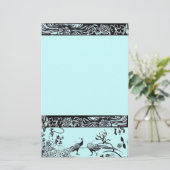 WEDING TORTELDUIFJES zwart en blauw Briefpapier (Staand voorkant)