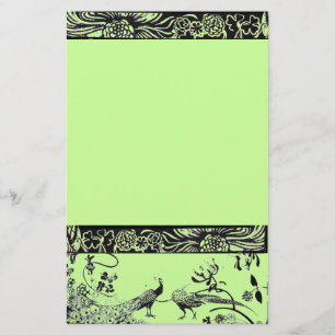 WEDING TORTELDUIFJES zwart en groen Briefpapier