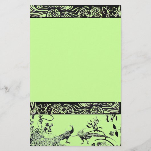 WEDING TORTELDUIFJES zwart en groen Briefpapier (Voorkant)