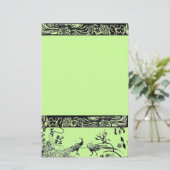 WEDING TORTELDUIFJES zwart en groen Briefpapier (Staand voorkant)