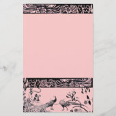 WEDING TORTELDUIFJES zwart en roze Briefpapier (Voorkant)