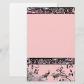 WEDING TORTELDUIFJES zwart en roze Briefpapier (Voorkant / Achterkant)