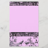 WEDING TORTELDUIFJES zwart en roze Briefpapier (Voorkant)