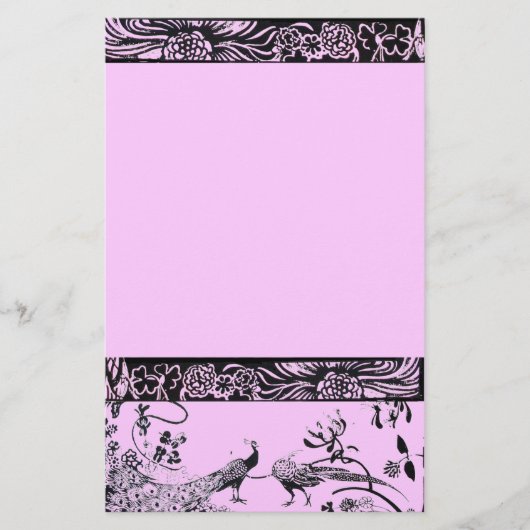 WEDING TORTELDUIFJES zwart en roze Briefpapier (Voorkant)