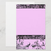 WEDING TORTELDUIFJES zwart en roze Briefpapier (Voorkant / Achterkant)