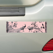 WEDING TORTELDUIFJES zwart en roze Bumpersticker (Op auto)