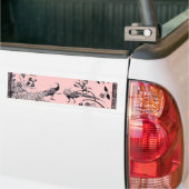 WEDING TORTELDUIFJES zwart en roze Bumpersticker (Op Truck)