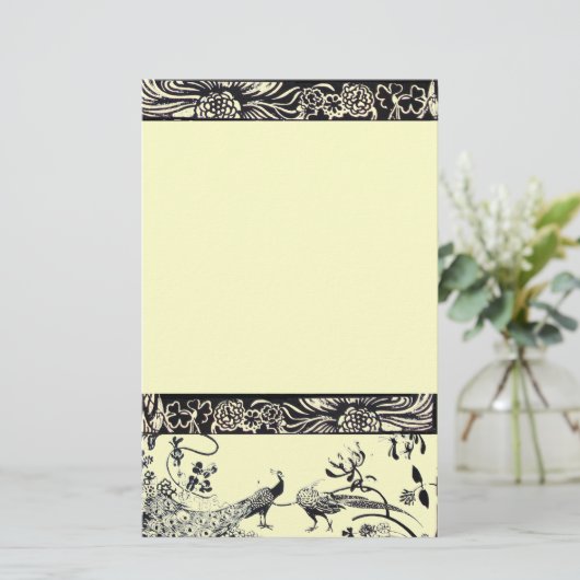 WEDING TORTELDUIFJES zwart-wit Briefpapier (Staand voorkant)