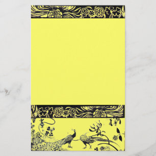 WEDING TORTELDUIFJES zwart-wit en geel Briefpapier